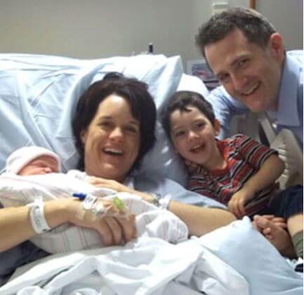 Cora True-Frost with her husband and children.